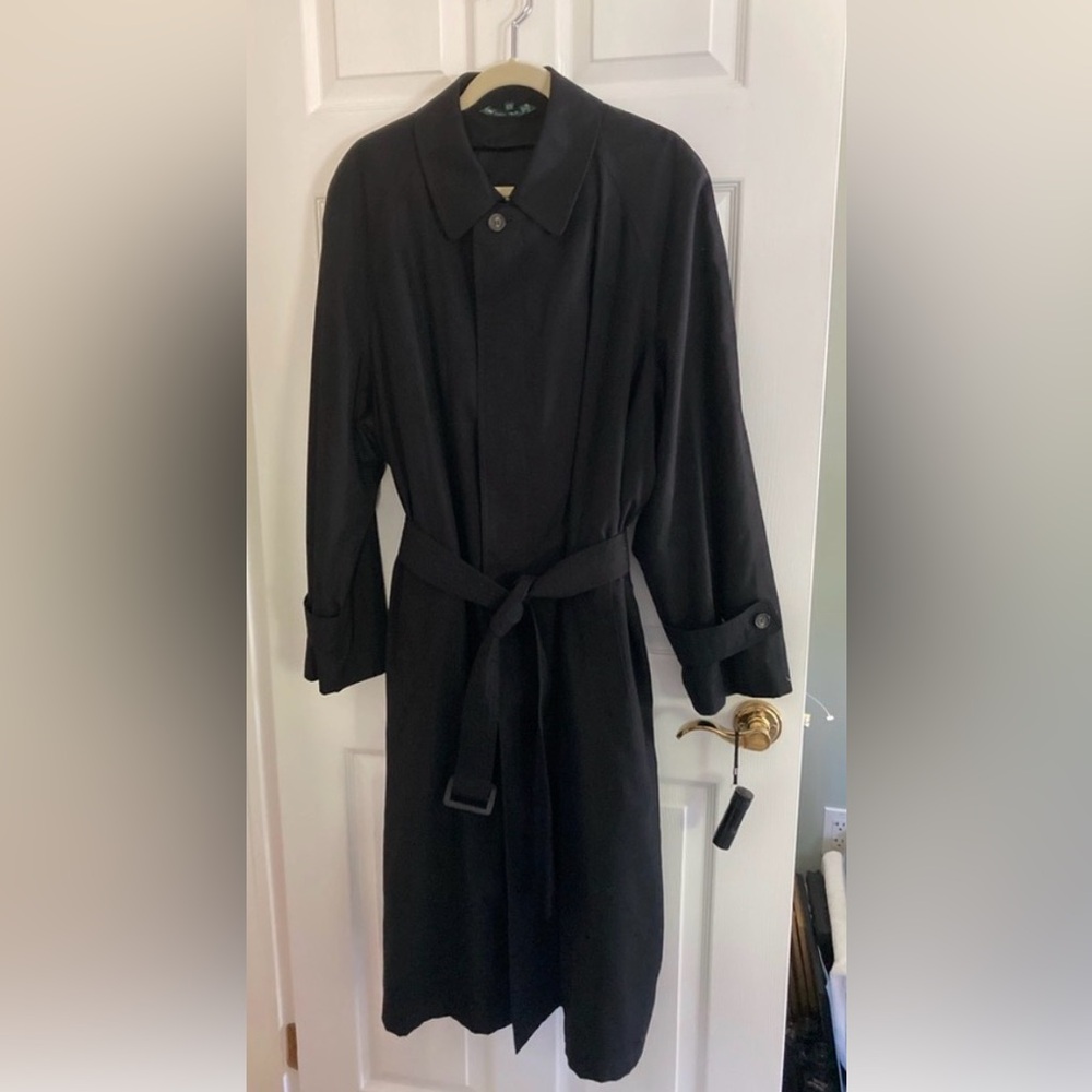 RL Black Trench Coat for either a man or woman could wear
